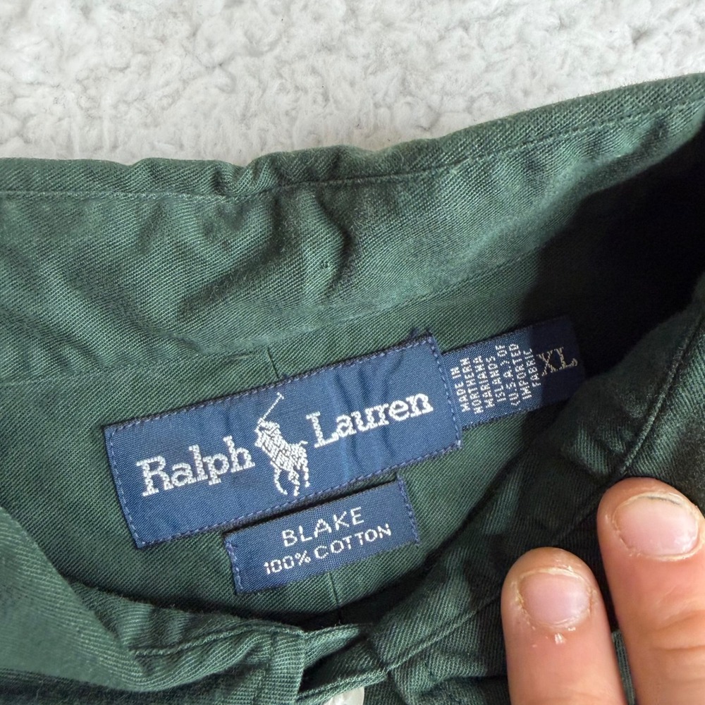 Ralph Lauren Blake Shirt Mens XL Green Cotton Button Down Long Sleeve Pony Logo - Picture 4 of 7